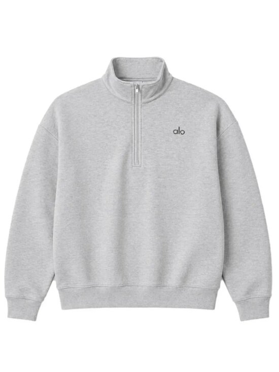 ALO Accolade Quarter-Zip Pullover Grey Multiple Sizes NWT
